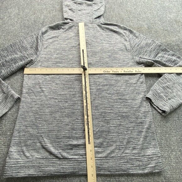 Reebok‎ Hoodie Mens L Gray Marble 1/4 Zip Double Knit Pullover Sweatshirt Logo - Picture 9 of 13
